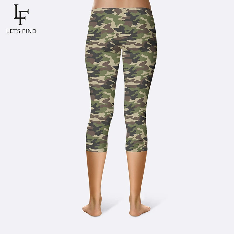 New Fashion 3D Camouflage Printing Elasticity Women Leggings  Fitness Pant Casual High Quality Milk Legging Capri Pants