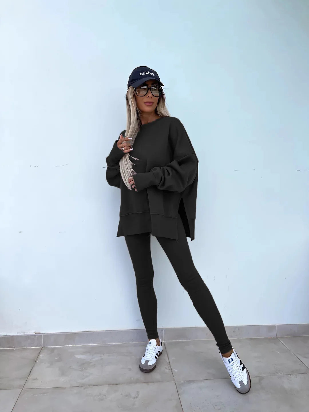 Women Tracksuit Sports Two Piece Set Casual Oversized Sweatshirts And Jogger Pants Set Fleece Sports Suits Workout Outfits Set