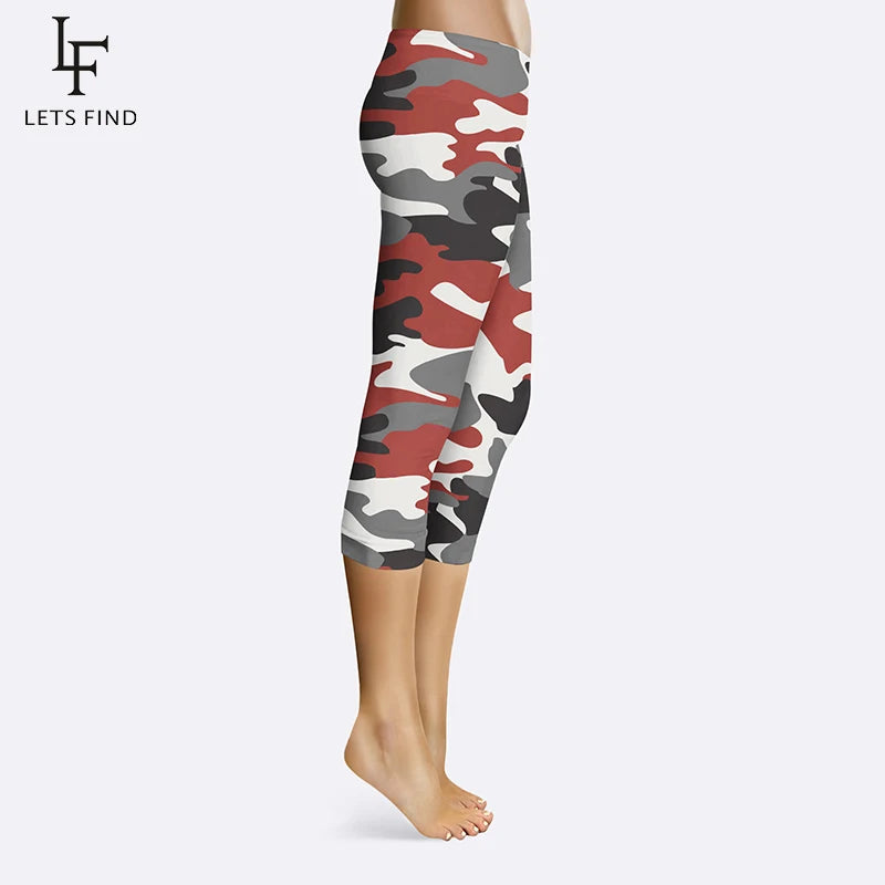 New Fashion 3D Camouflage Printing Elasticity Women Leggings  Fitness Pant Casual High Quality Milk Legging Capri Pants