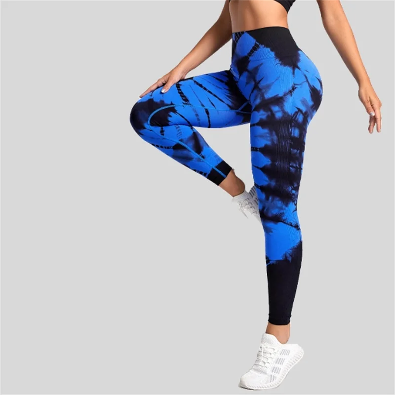 Seamless Leggings for Women Fitness Yoga Pants High Waist Tie Dye Legging Workout Scrunch Butt Lifting Sports Gym Tights Woman