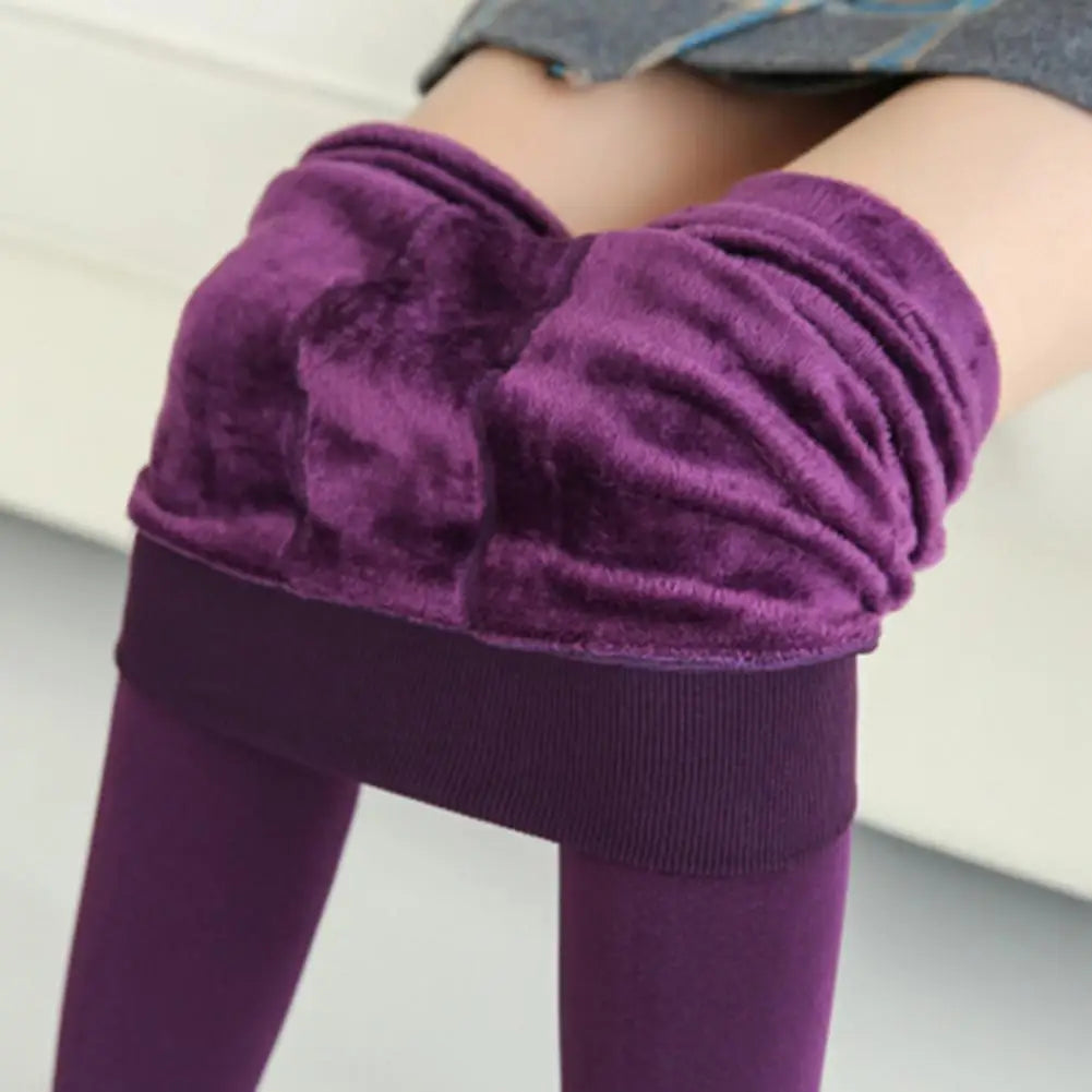 Warm Leggings High Waist Thickened Women Leggings Autumn Winter Women Velvet Lining Warm Stirrup Leggings For Cold Weather