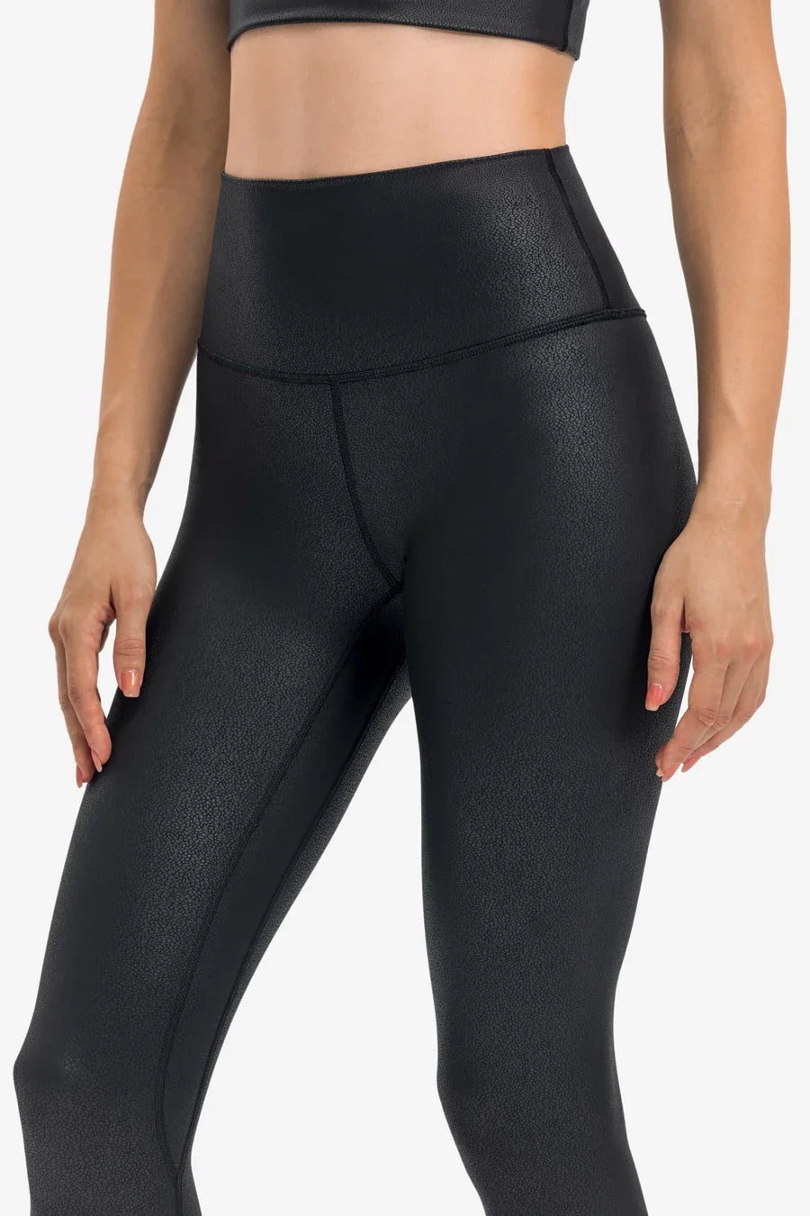 Leather Like Shiny Gym Leggings Women Euro Size Sexy Leggings Push Up GYM Tights High Rise Stretchy Matt Glossy Yoga Pants