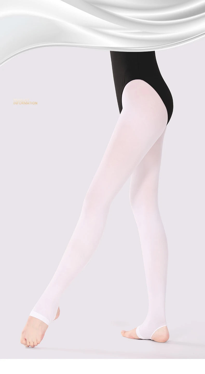 Girls Women 60D Stirrup Tights Highly Elastic Dance Pantyhose Leggings Seamless Pantyhose Gymnastic Dance Tights