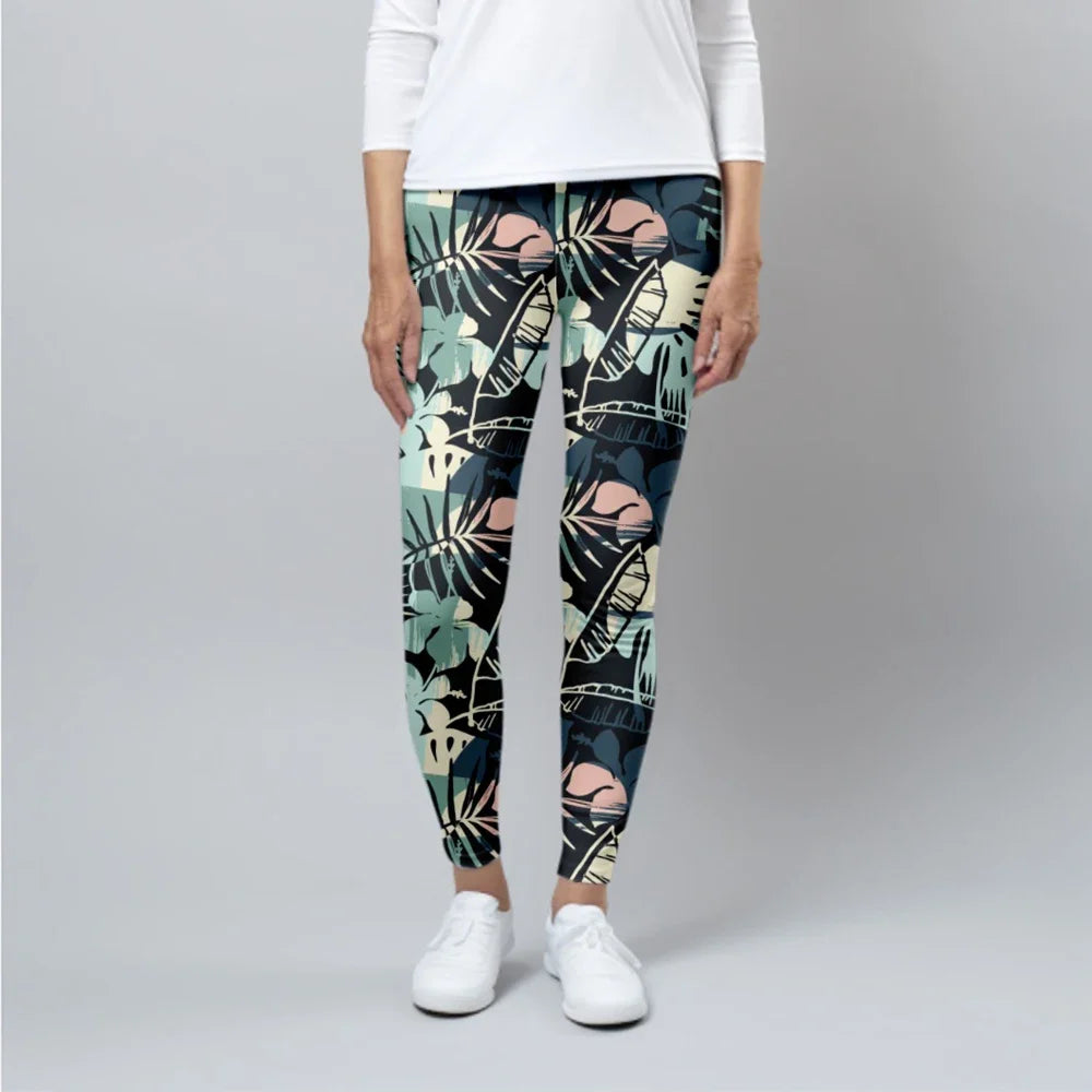 LETSFIND High Quality Fashion Fitness Leggings High Waist 3D Flowers Pattern Digital Print Sexy Casual Trousers Woman's Leggings