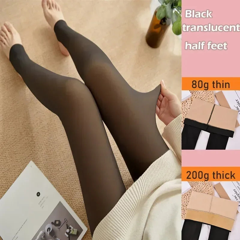 Polar Skin Sock Pantyhose Thick Winter Effect Translucent Tights Velvet Pants Thermal Leggings Stockings Plush Pantys Warm