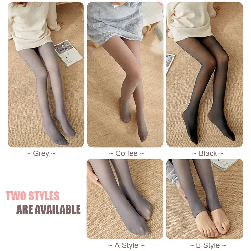 Polar Skin Sock Pantyhose Thick Winter Effect Translucent Tights Velvet Pants Thermal Leggings Stockings Plush Pantys Warm