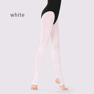 Girls Women 60D Stirrup Tights Highly Elastic Dance Pantyhose Leggings Seamless Pantyhose Gymnastic Dance Tights