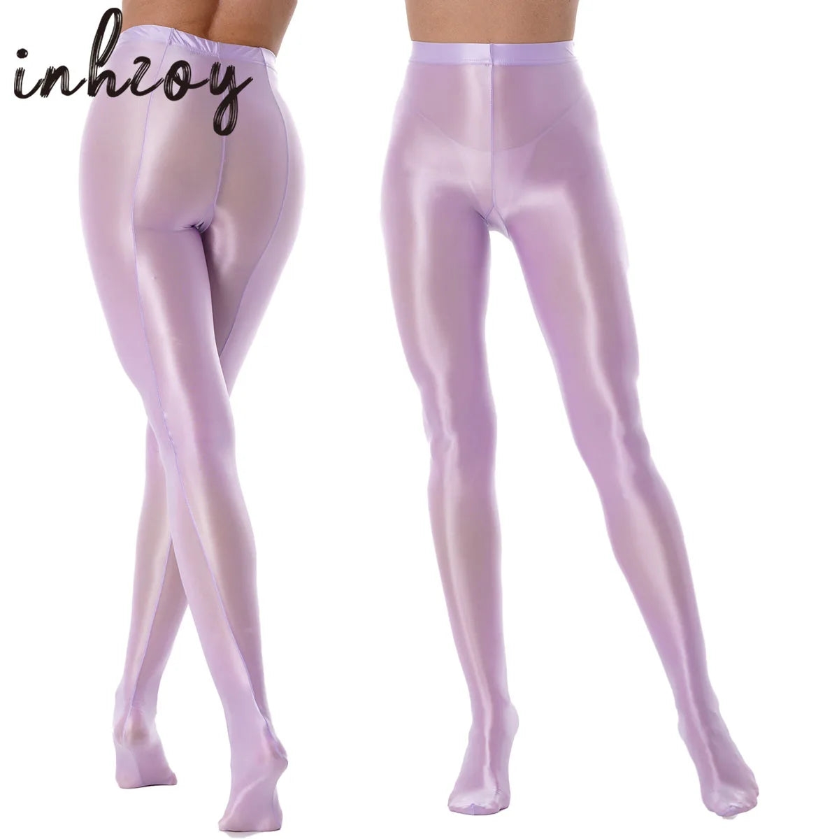 Womens Glossy Pantyhose Pants Smooth Oil Shiny Ballet Dance Yoga Training Fitness Workout Leggings Trousers Tights Clubwear