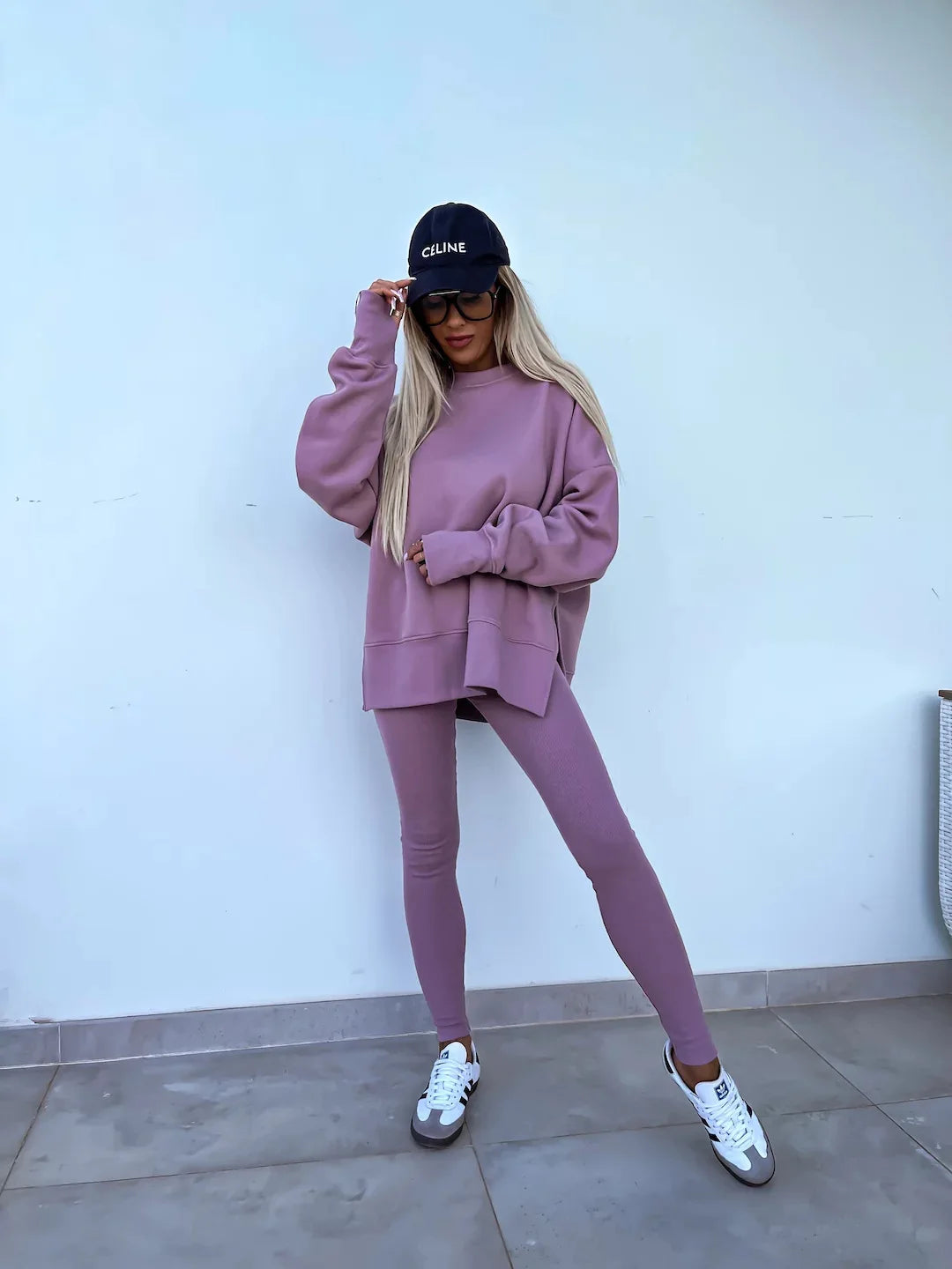 Women Tracksuit Sports Two Piece Set Casual Oversized Sweatshirts And Jogger Pants Set Fleece Sports Suits Workout Outfits Set