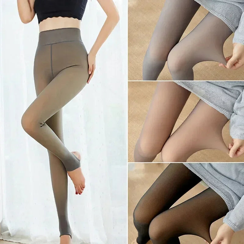 Polar Skin Sock Pantyhose Thick Winter Effect Translucent Tights Velvet Pants Thermal Leggings Stockings Plush Pantys Warm