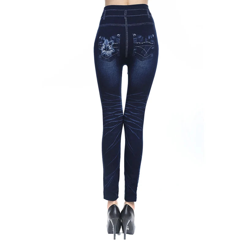 Hot Sexy Women Jean Skinny Jeggings Pants high waist leggings female print ankle-length Slim Legging Fitness Plus Size