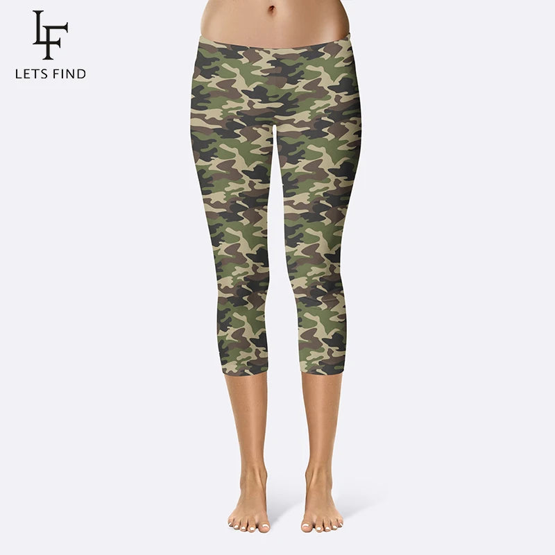 New Fashion 3D Camouflage Printing Elasticity Women Leggings  Fitness Pant Casual High Quality Milk Legging Capri Pants