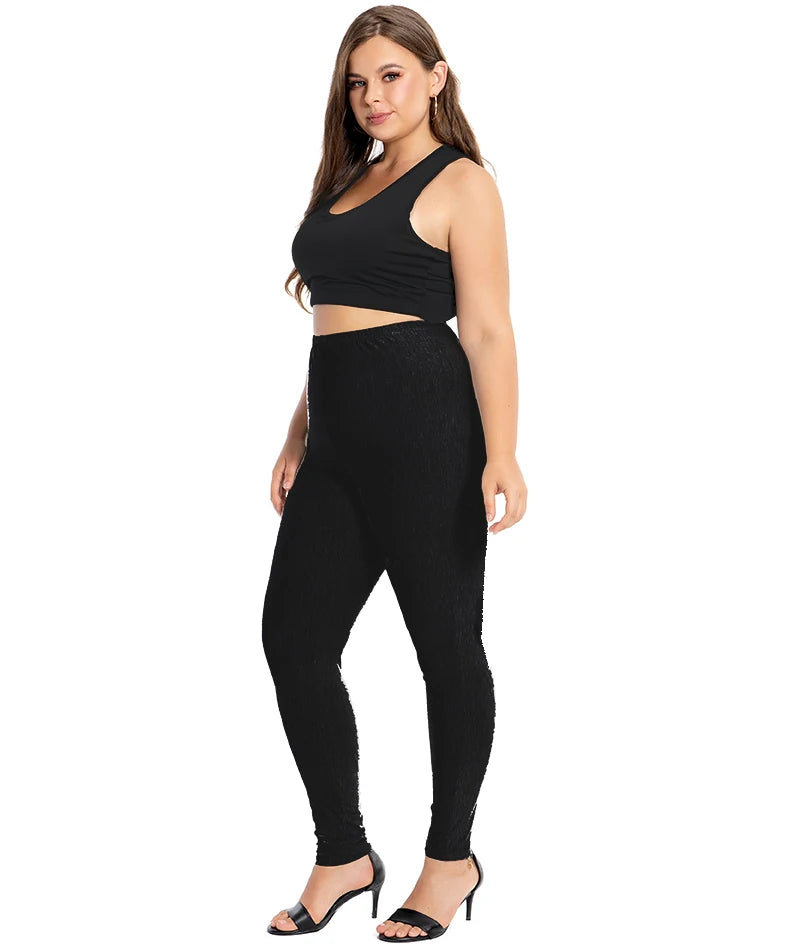 Plus Size Leggings For Women Modal Cotton Stretch Elastic Solid Sheer Femme Legin Mujer Pants US 5XL 4XL XXXL XXL XL L