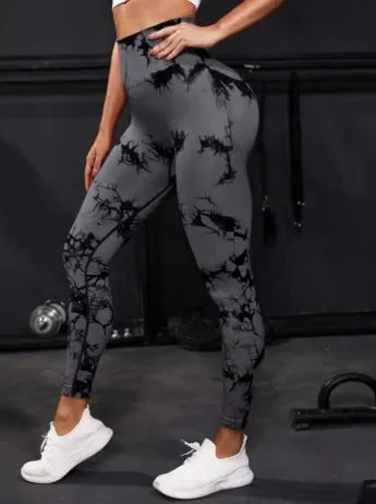 Sexy Women Gym Yoga Leggings High Waist Push Up Leggins Tie-dye Seamless Fitness Workout Leggins Sports Tights Running Pants