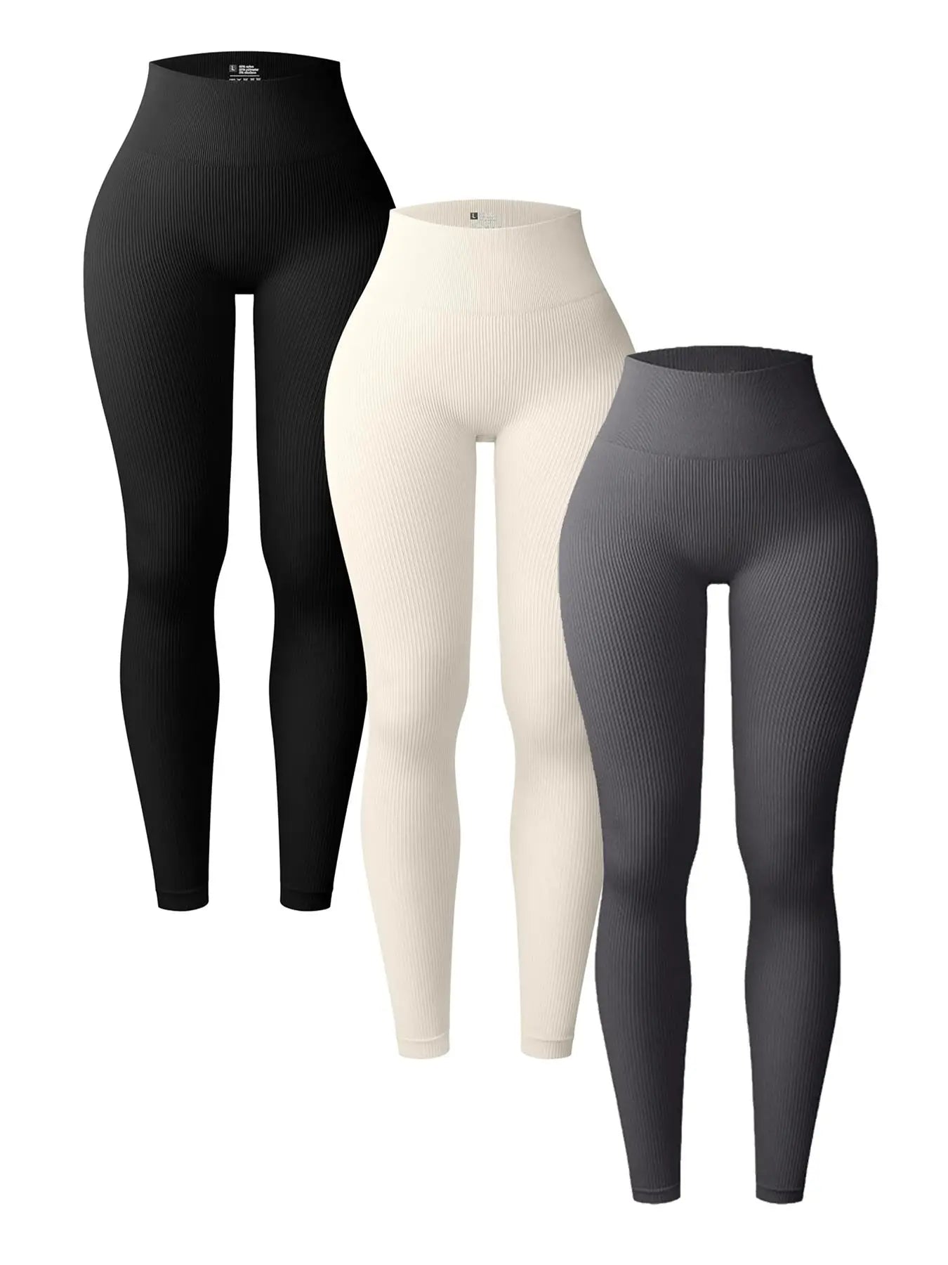 Ribbed Yoga Pants For Women High Waisted Gym Sport Leggings Seamless Female Fitness Legging Tummy Control Training Tights Ribbed