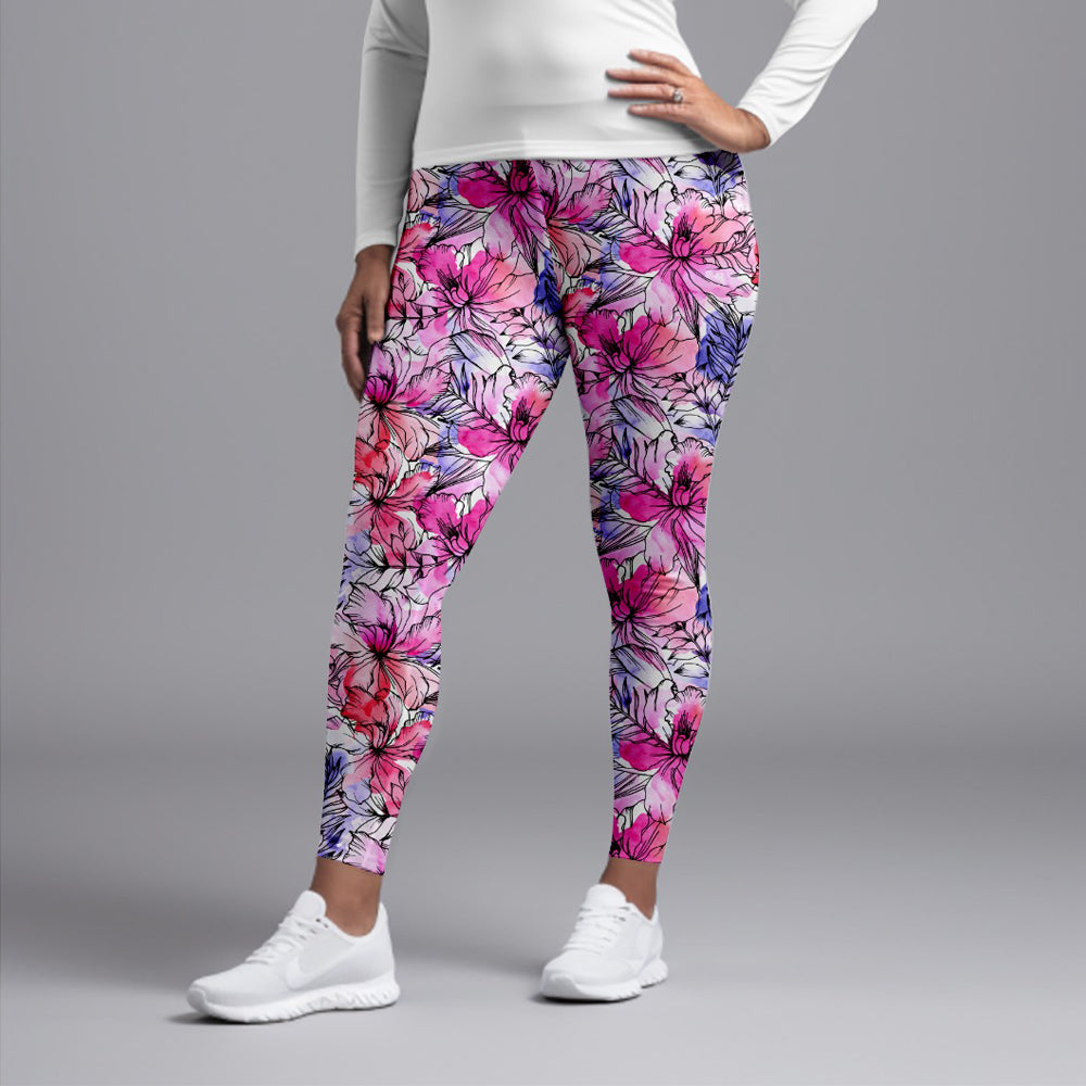 LETSFIND High Quality Fashion Fitness Leggings High Waist 3D Flowers Pattern Digital Print Sexy Casual Trousers Woman's Leggings