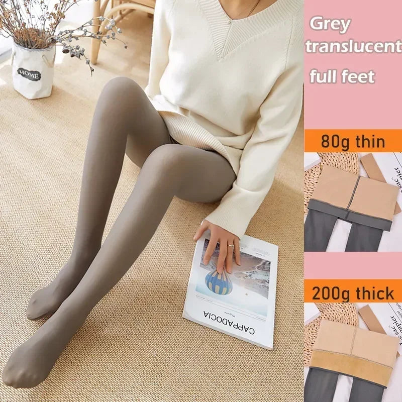 Polar Skin Sock Pantyhose Thick Winter Effect Translucent Tights Velvet Pants Thermal Leggings Stockings Plush Pantys Warm