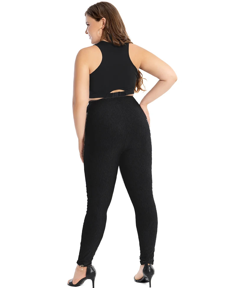 Plus Size Leggings For Women Modal Cotton Stretch Elastic Solid Sheer Femme Legin Mujer Pants US 5XL 4XL XXXL XXL XL L