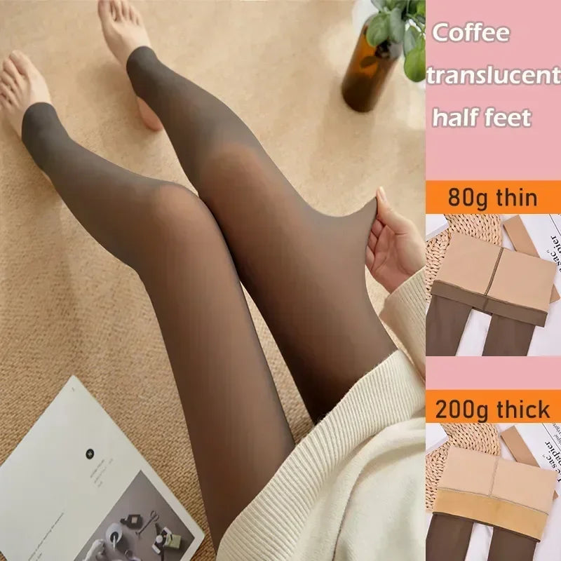 Polar Skin Sock Pantyhose Thick Winter Effect Translucent Tights Velvet Pants Thermal Leggings Stockings Plush Pantys Warm