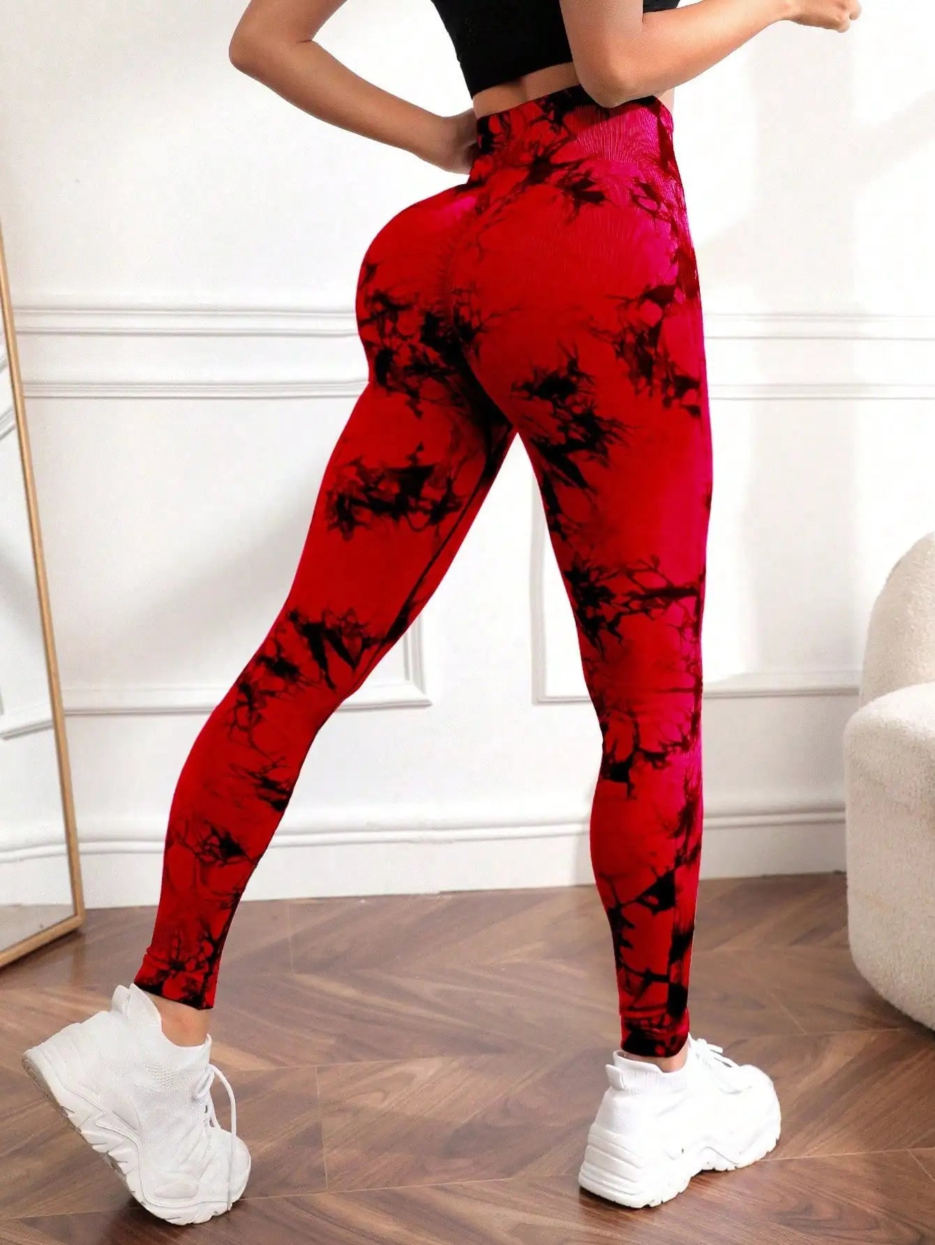 Woma Yoga Trendy Tie Dye Yoga Tights Seamless High Stretch Tummy Control Gym Leggings Seamless Tie Dye Leggings 2023 New