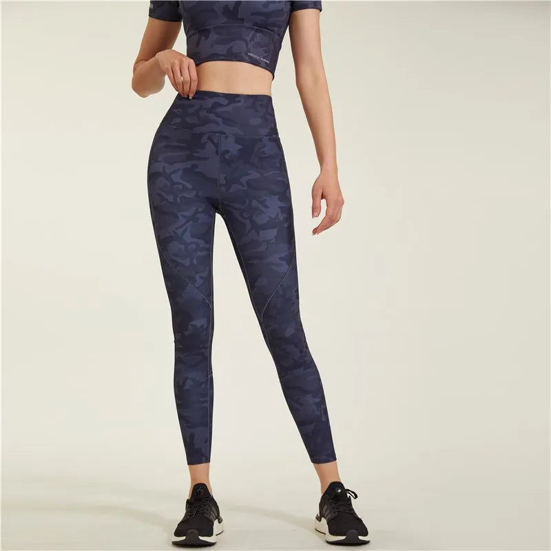 Women Running Camouflage Leggings Hip Lift High Waist Yoga Tie Dye Pants Female Fitness Jogging Trouser Spliced Colors Tights