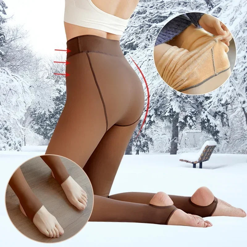 Polar Skin Sock Pantyhose Thick Winter Effect Translucent Tights Velvet Pants Thermal Leggings Stockings Plush Pantys Warm