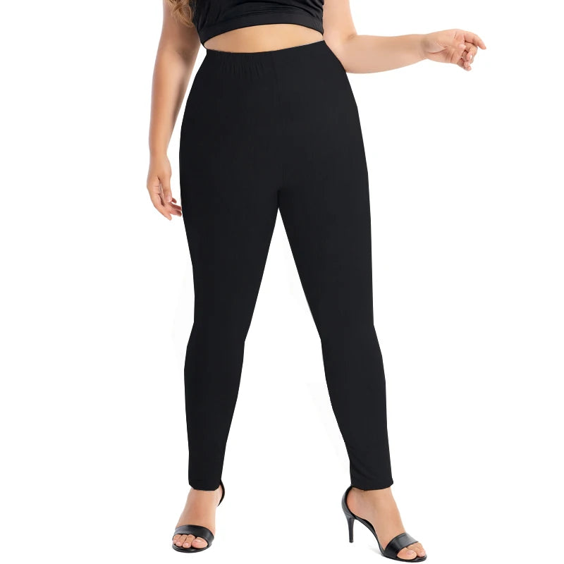 Plus Size Leggings For Women Modal Cotton Stretch Elastic Solid Sheer Femme Legin Mujer Pants US 5XL 4XL XXXL XXL XL L