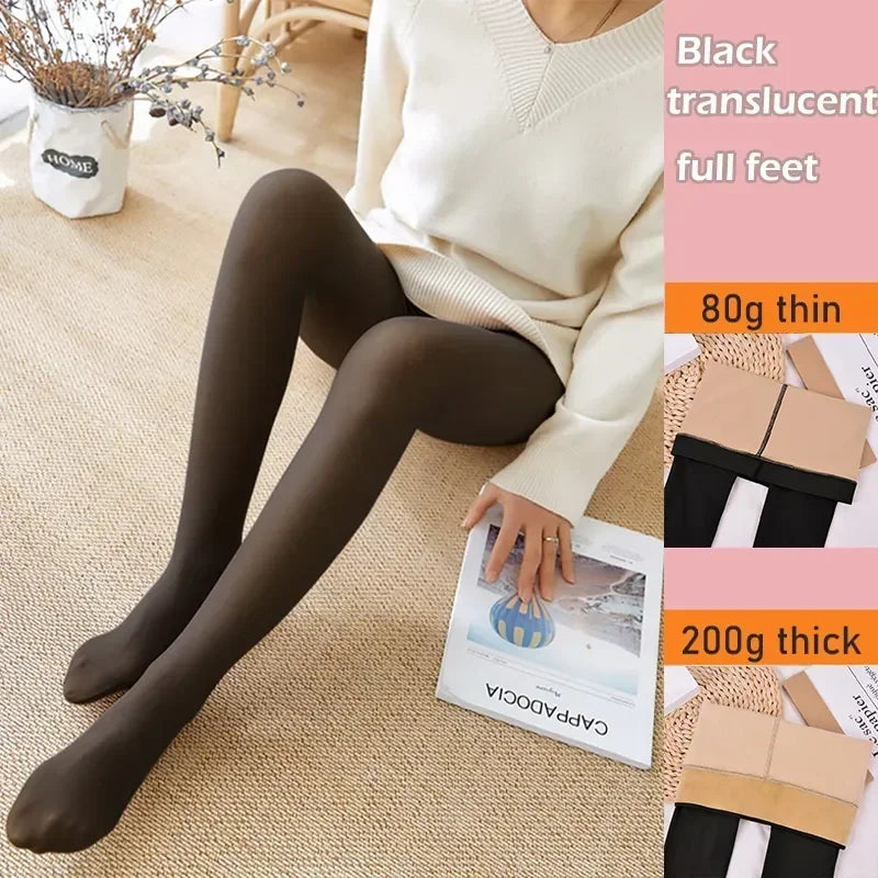 Polar Skin Sock Pantyhose Thick Winter Effect Translucent Tights Velvet Pants Thermal Leggings Stockings Plush Pantys Warm