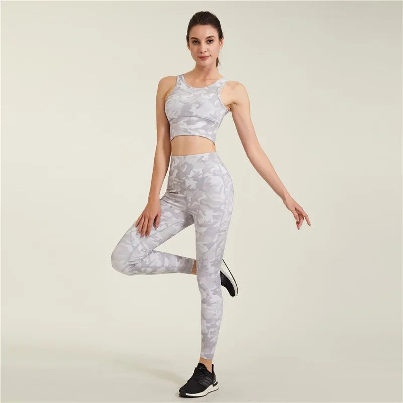 Women Running Camouflage Leggings Hip Lift High Waist Yoga Tie Dye Pants Female Fitness Jogging Trouser Spliced Colors Tights