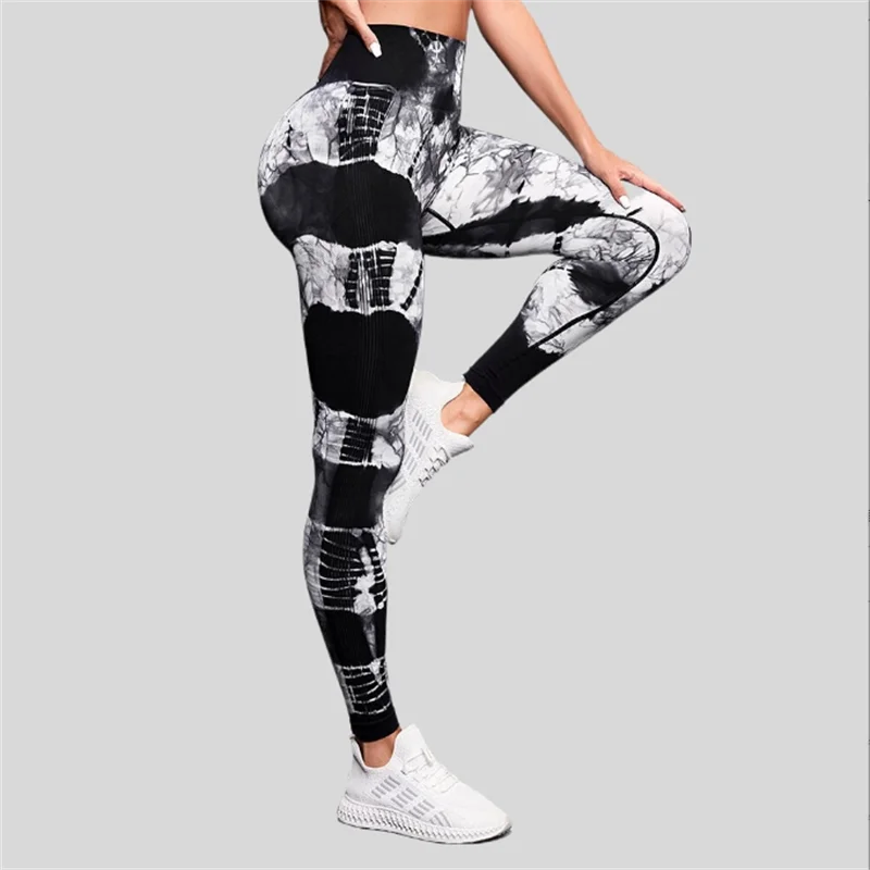 Seamless Leggings for Women Fitness Yoga Pants High Waist Tie Dye Legging Workout Scrunch Butt Lifting Sports Gym Tights Woman