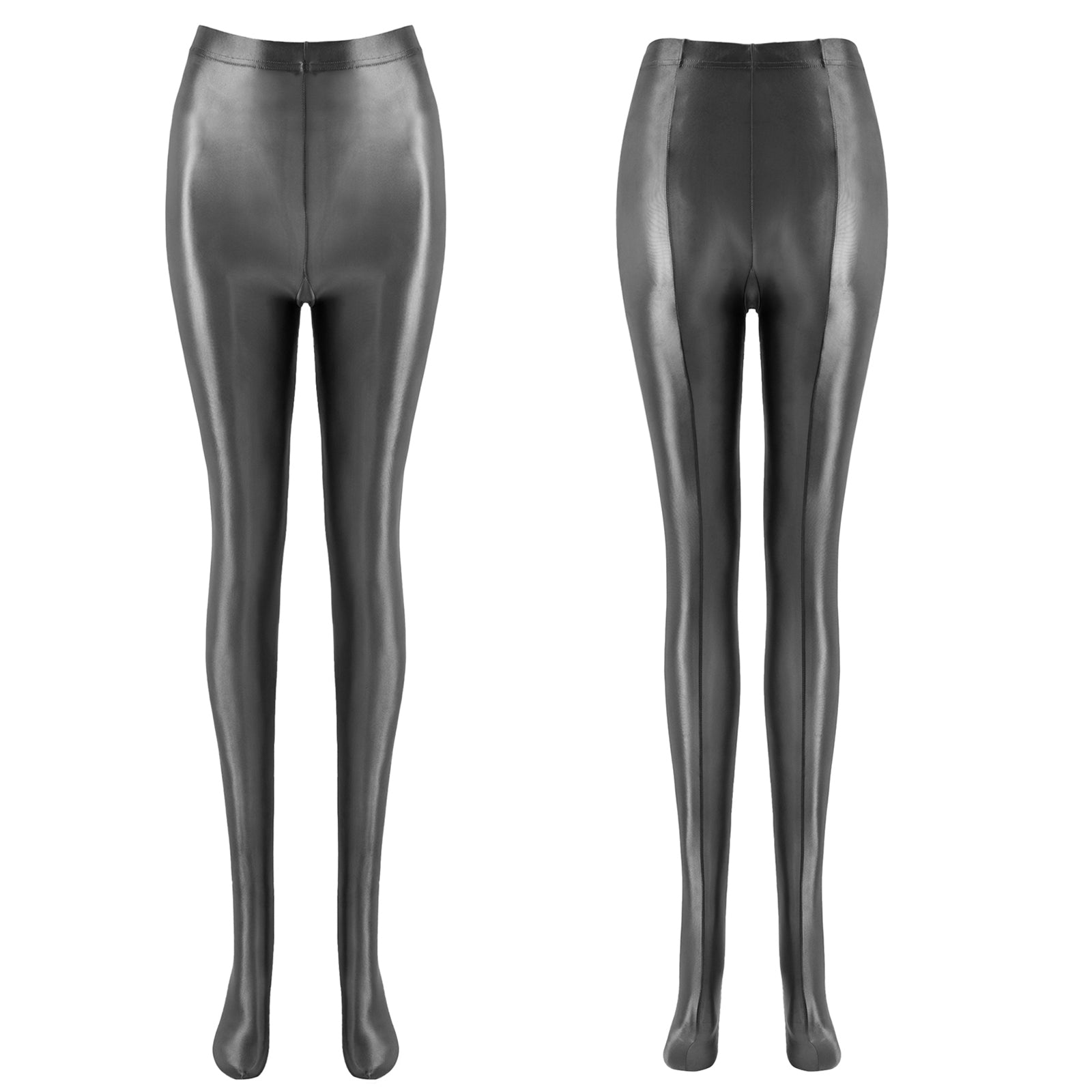 Womens Glossy Pantyhose Pants Smooth Oil Shiny Ballet Dance Yoga Training Fitness Workout Leggings Trousers Tights Clubwear