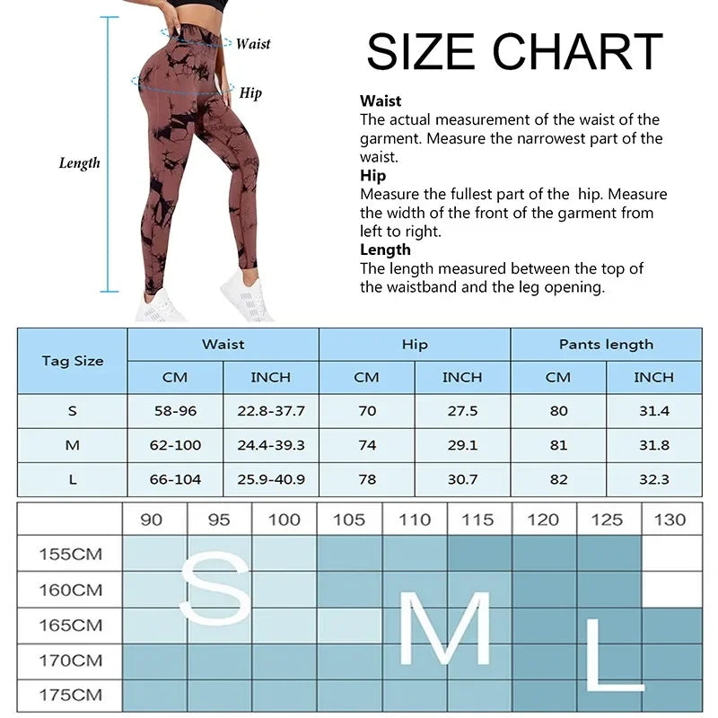 Sexy Women Gym Yoga Leggings High Waist Push Up Leggins Tie-dye Seamless Fitness Workout Leggins Sports Tights Running Pants