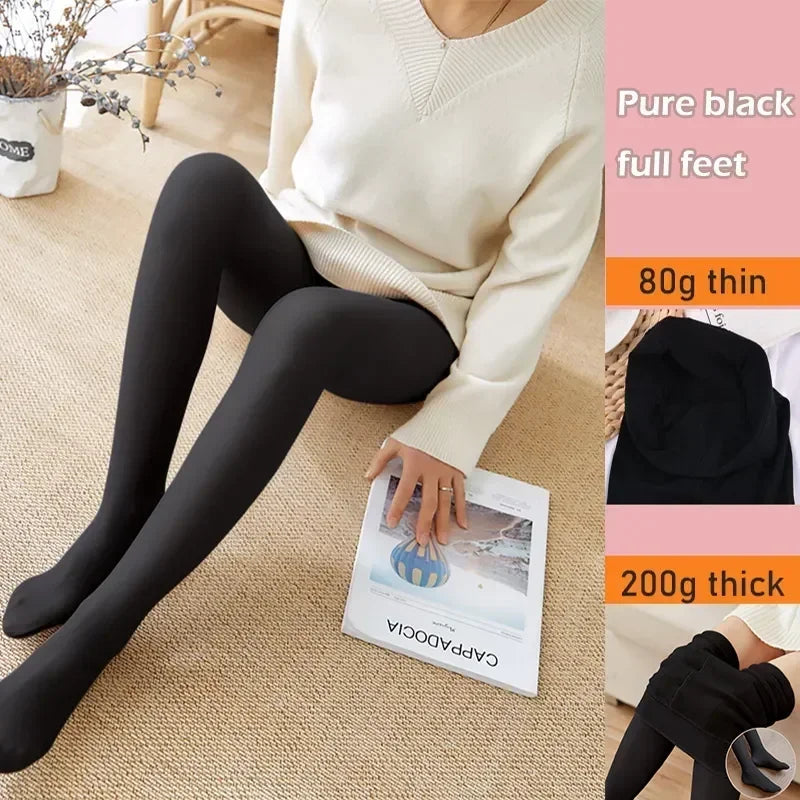 Polar Skin Sock Pantyhose Thick Winter Effect Translucent Tights Velvet Pants Thermal Leggings Stockings Plush Pantys Warm