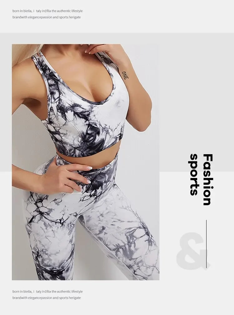 Women Seamless Tie Dye Yoga Leggings High Waist Fitness Sexy Fashion Leggings Exercise Running Lifting Buttocks Cycling Leggings