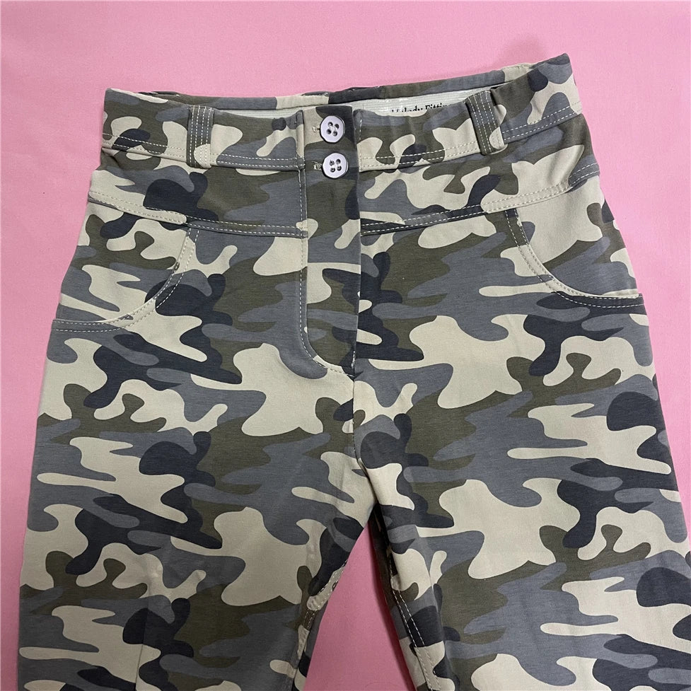 Shascullfites Camouflage Leggings for Women Casual Leggings for Fitness Push-up and Butt Lift Silicone Shapewear