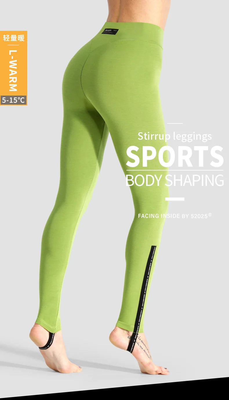 52025 Women Thermal Stirrup Leggings Body Shaping Leggings Fitness Yoga Sport Push Up Pants Gym Women Tights  Athletic Leggins