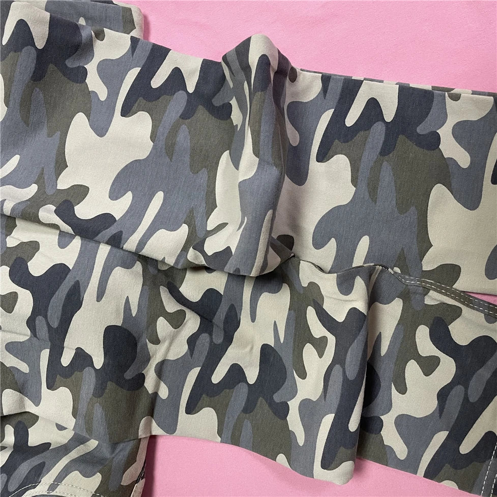 Shascullfites Camouflage Leggings for Women Casual Leggings for Fitness Push-up and Butt Lift Silicone Shapewear